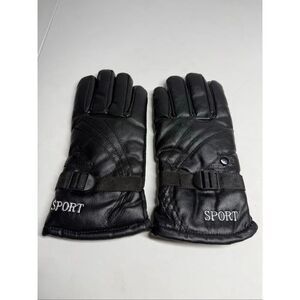 Sport Women’s Thinsulate Faux Leather Gloves Black New Size L